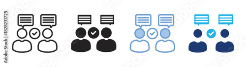 Communication icon set multiple style collection