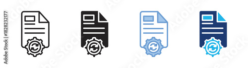 Renew icon set multiple style collection