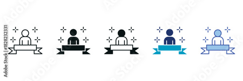 Personal Branding Icon Set Consisting of Multiple Styles Vector Illustration