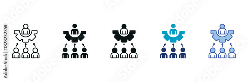 Stakeholder Icon Set Consisting of Multiple Styles Vector Illustration