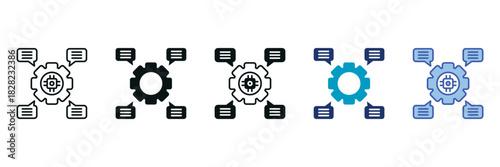 NLP Icon Set Consisting of Multiple Styles Vector Illustration