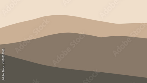 Orange and yellow Sahara sand dunes create a stunning desert landscape silhouette under the sunset sky