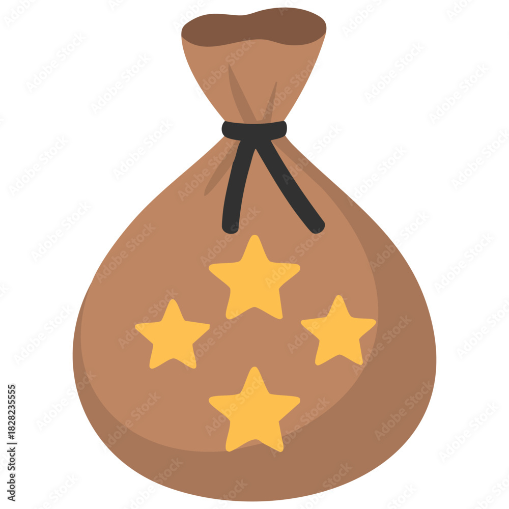 Fototapeta premium Collection of magical fairy tale elements and icons including pouch vector illustration