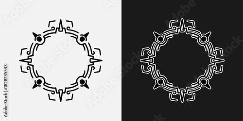 black and white logo for art emblem