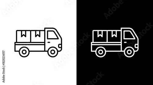 Delivery White Icon Set Design