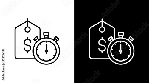 Sale Countdown White Icon Set Design
