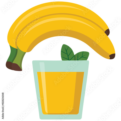Fresh banana juice drink me template banner poster icons healthy life