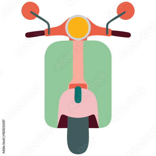 Motorbike front view vector illustration in flat style transportation