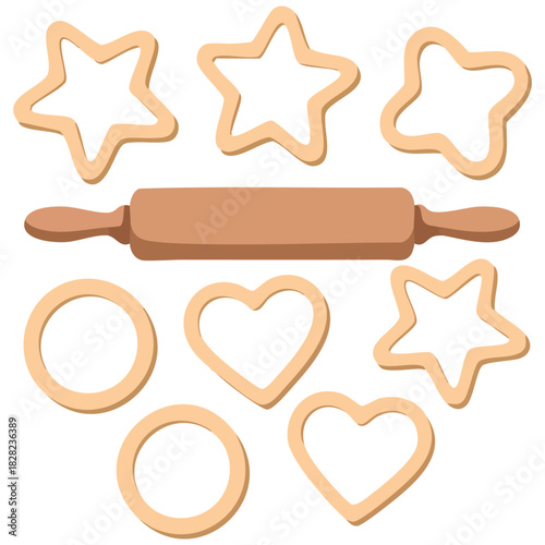 Cooking national dishes dinner dough products vector vintage illustration