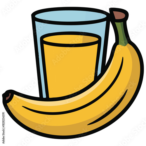 Banana smoothie design template banner poster icons fresh tropical juice