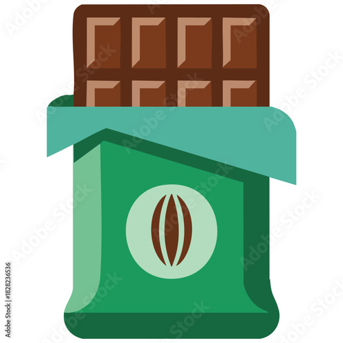Chocolate cocoa bar icon cartoon vector illustration for web design