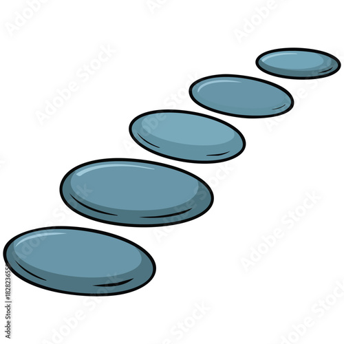 Winding stone path through serene landscape vector illustration