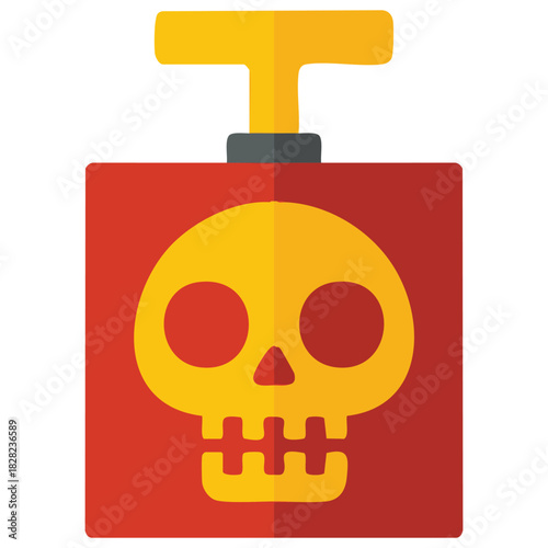 Explosive TNT detonator box isolated vector illustration hazard