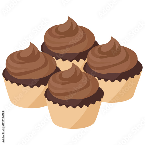 Delicious chocolate cupcakes on plate ready to eat treat