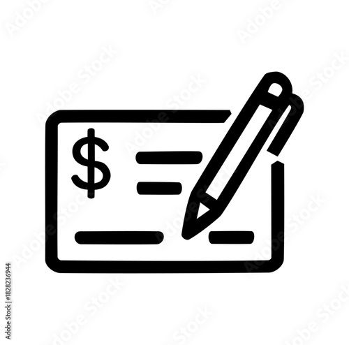  Cartoon Bank Check Account Simple Logo Design Icon Digital