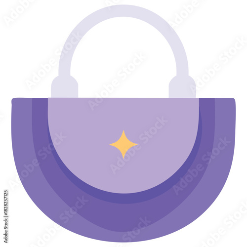 Fashion handbag purse accessory for women style isolated vector illustration on white background