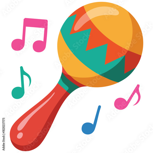 Mexican traditional instrument maracas for culture theme isolated vector illustration on white background