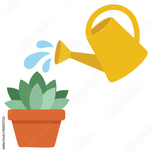 Green cactus plant with flower home nature theme isolated vector illustration on white background