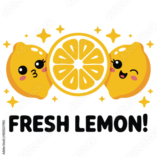 Happy lemons cute character vector design illustration isolated vector illustration on white background