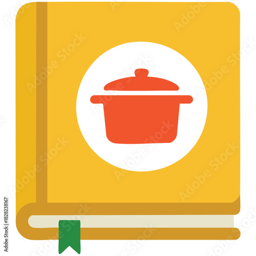 Simple recipe book vector icon cooking guide isolated vector illustration on white background