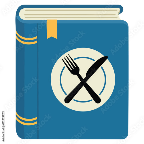 Recipe book vector icon culinary guide isolated vector illustration on white background