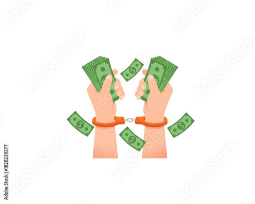 Corruption Hands Cuffed Holding Money