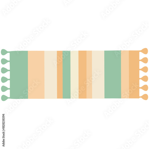 Colorful rug closeup interior design home decoration isolated vector illustration on white