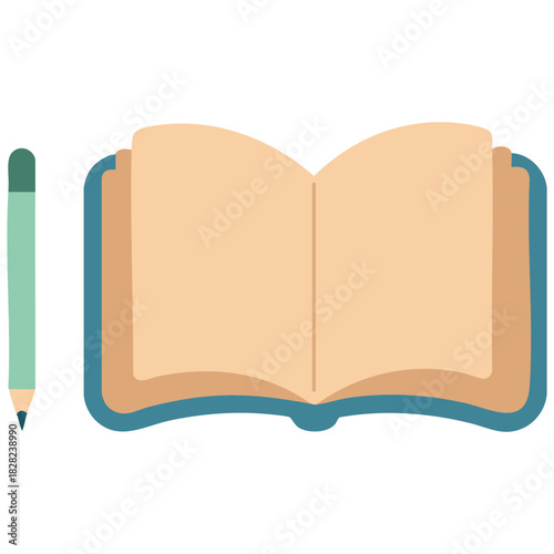 Glider diary with writing pen wish book isolated vector illustration on white background