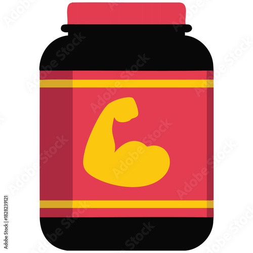 Vitamin supplements bottle icon isolated vector illustration on white background