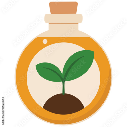 Plant fertilizer bottle garden care isolated vector illustration on white background