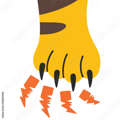 Photography Aggressive cat claw scratch injury with blood marks wound isolated vector illust