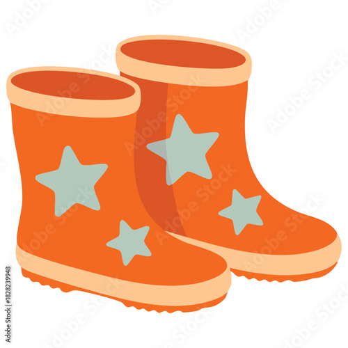 Dot design rubber work boots water resistant footwear isolated vector illustration on white background