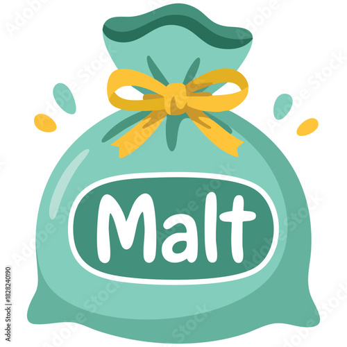 Malt cereal sack product container isolated vector illustration on white background