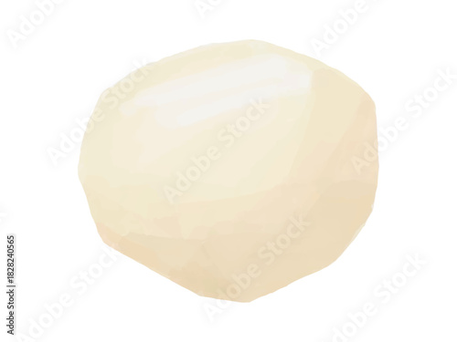 皮を剥いた里芋のベクターイラスト(丸ごと 料理素材)