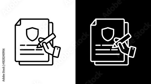 Contract White Icon Set Design