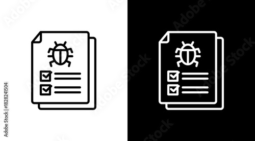 Bug Fixed White Icon Set Design