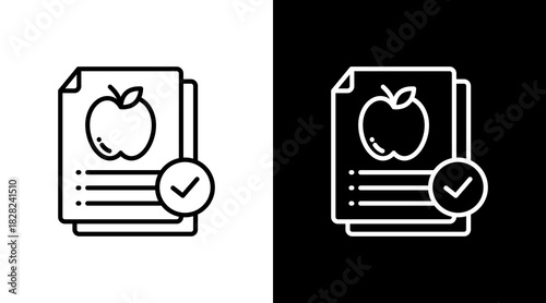 Food Inspection White Icon Set Design