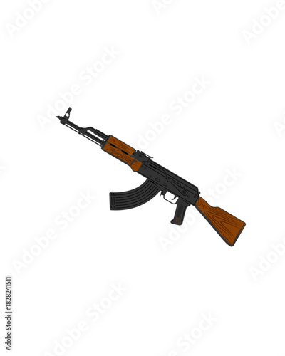 assault rifle isolated on white