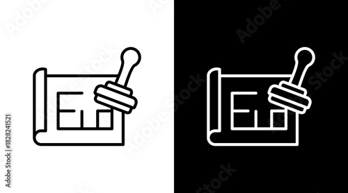 Blueprint White Icon Set Design