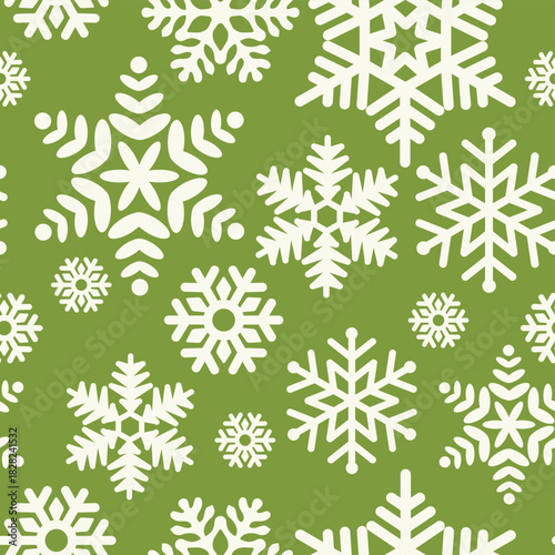 seamless pattern decoration with snow flakes