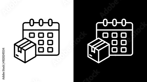 Schedule White Icon Set Design
