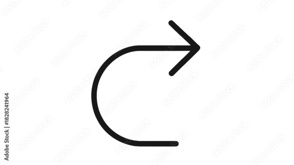 Fototapeta premium Minimalist right-pointing arrow design for interface use