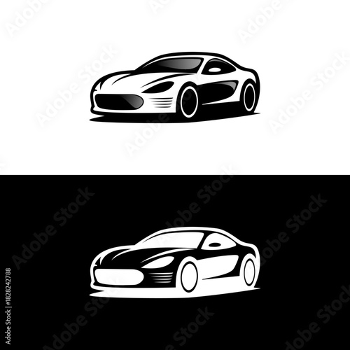 racing car symbol logo, stylish car vector silhouette