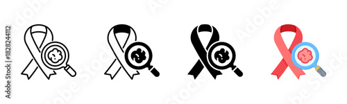Cancer Screening Icon, Multi Styles Icon Set