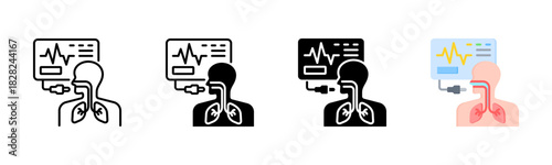 Spirometry Icon, Multi Styles Icon Set