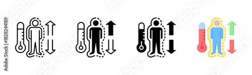 Temperature Icon, Multi Styles Icon Set