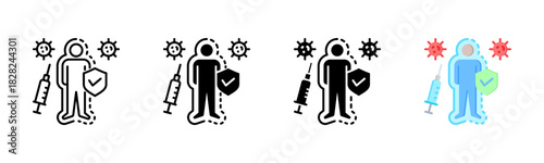 Immunization Icon, Multi Styles Icon Set