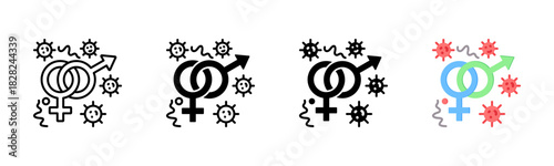 Chlamydia Icon, Multi Styles Icon Set