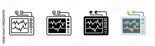 Electrocardiogram Icon, Multi Styles Icon Set