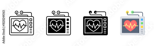 Heart Rate Icon, Multi Styles Icon Set